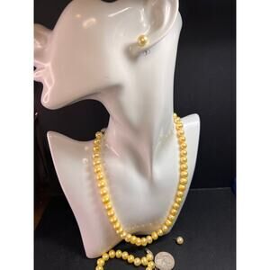 New Freshwater Pearl Necklace Bracelet Earrings Set Sterling Silver